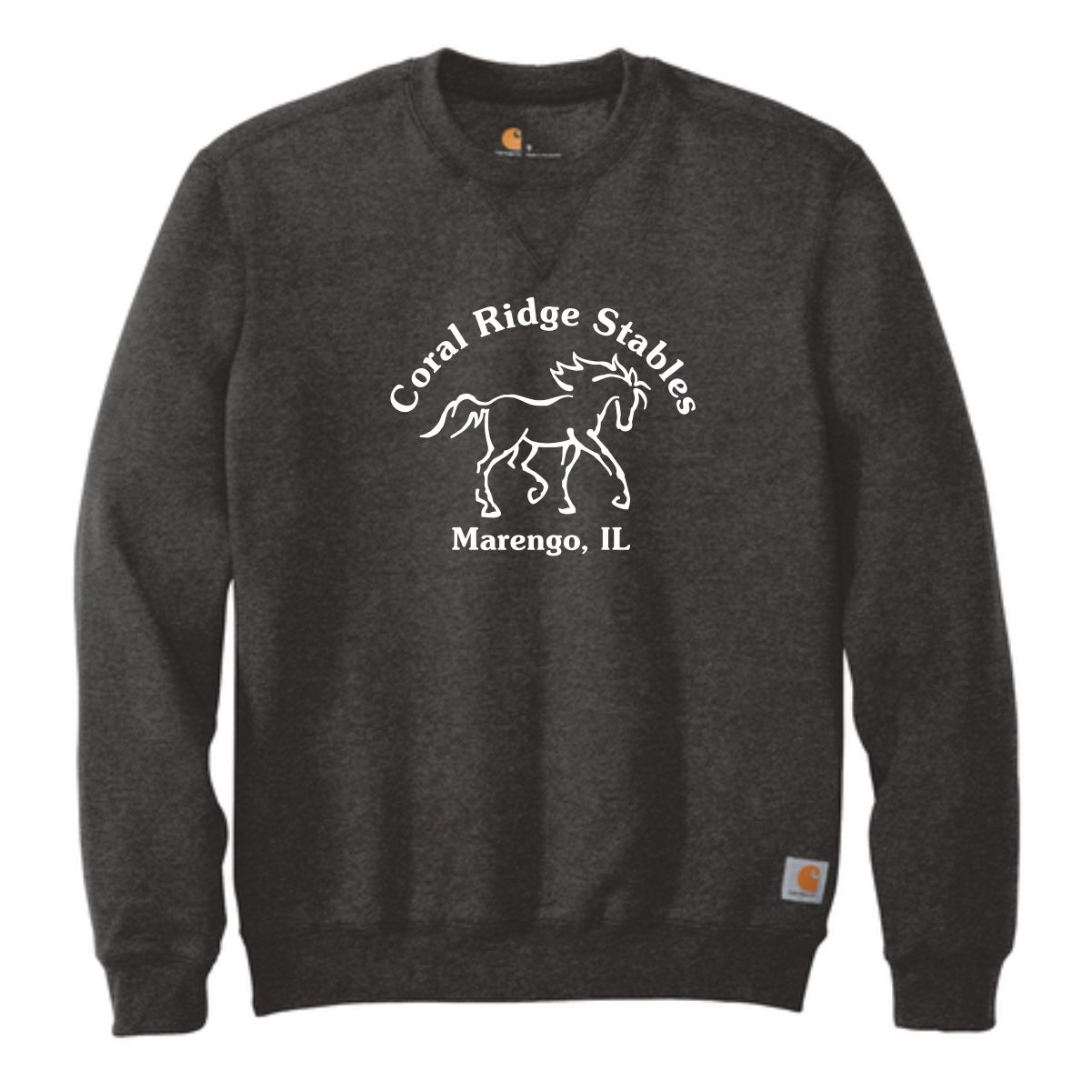 Coral Ridge Stables Carhartt Crewneck Sweatshirt with Full Front Imprint - Image 2