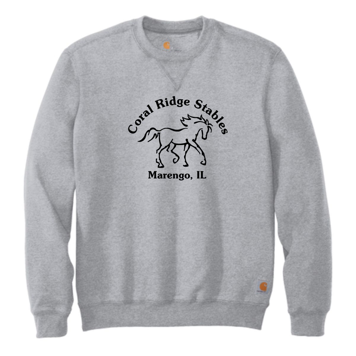 Coral Ridge Stables Carhartt Crewneck Sweatshirt with Full Front Imprint - Image 3