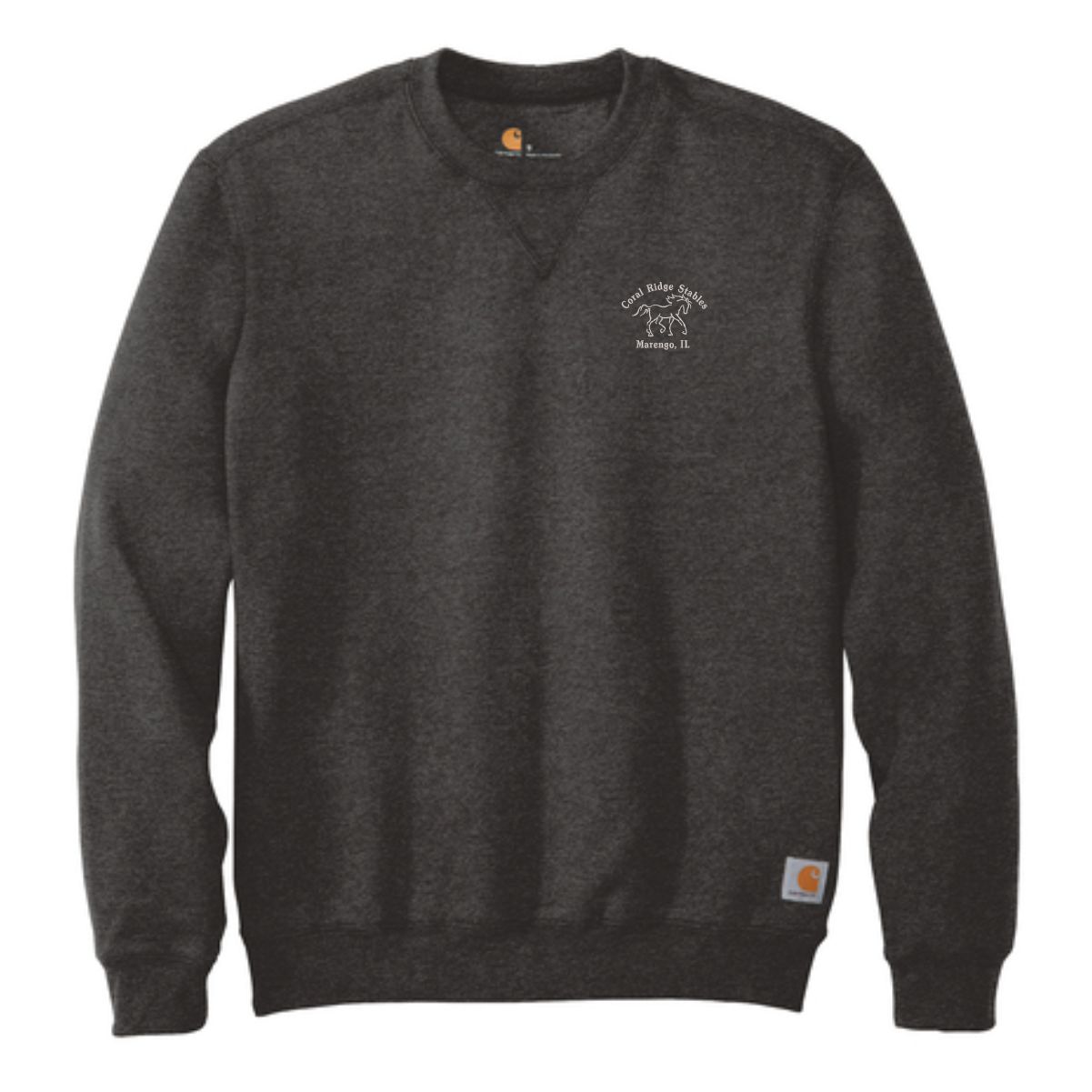 Coral Ridge Stables Carhartt Crewneck Sweatshirt with Left Chest Embroidery - Image 2