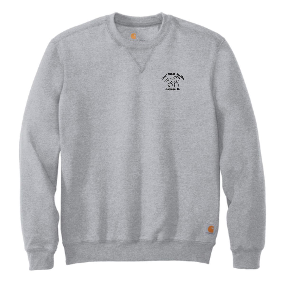 Coral Ridge Stables Carhartt Crewneck Sweatshirt with Left Chest Embroidery - Image 4