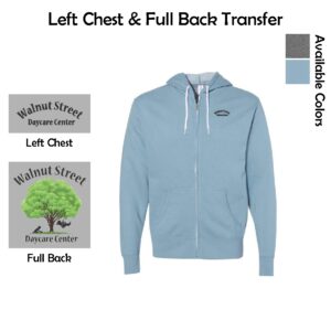 Walnut Street Daycare Center Lightweight Full-Zip Hooded Sweatshirt