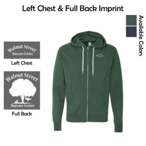 Walnut Street Daycare Center Lightweight Full-Zip Hooded Sweatshirt