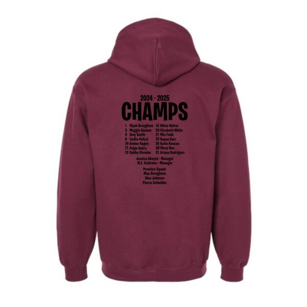 MCHS Girls Basketball 01 Champs Adult Pullover Hooded Sweatshirt - Image 5