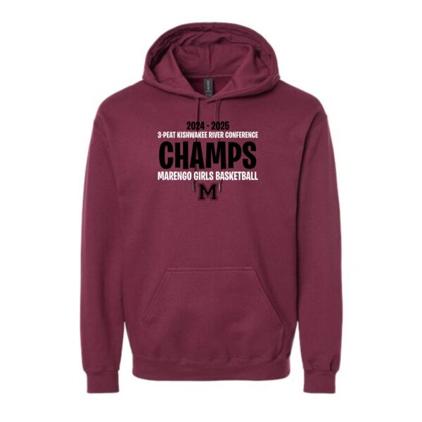 MCHS Girls Basketball 01 Champs Adult Pullover Hooded Sweatshirt - Image 4