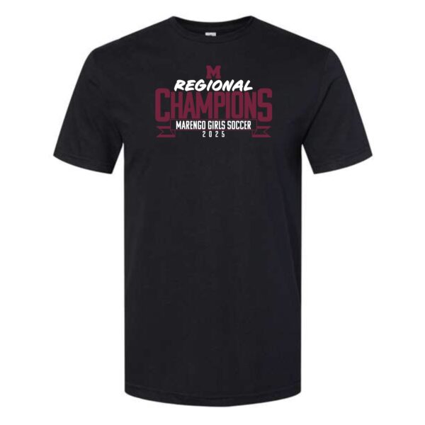 Marengo 001 Girls Soccer Regional Champions Adult T-Shirt - Image 2