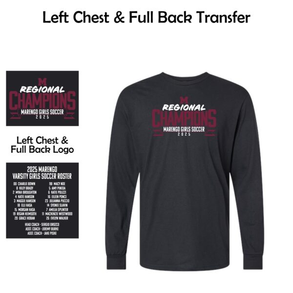 Marengo 001 Girls Soccer Regional Champions Adult Long Sleeve T-Shirt