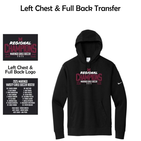 Marengo 001 Girls Soccer Regional Champions Adult Nike Hoodie