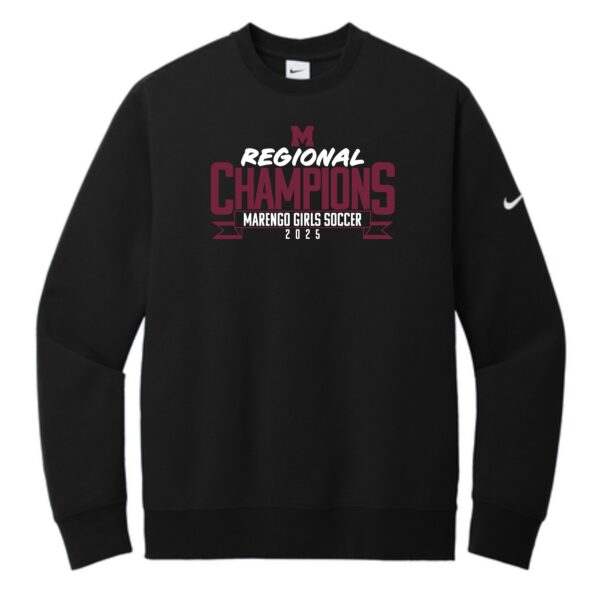 Marengo 001 Girls Soccer Regional Champions Adult Nike Crew - Image 2
