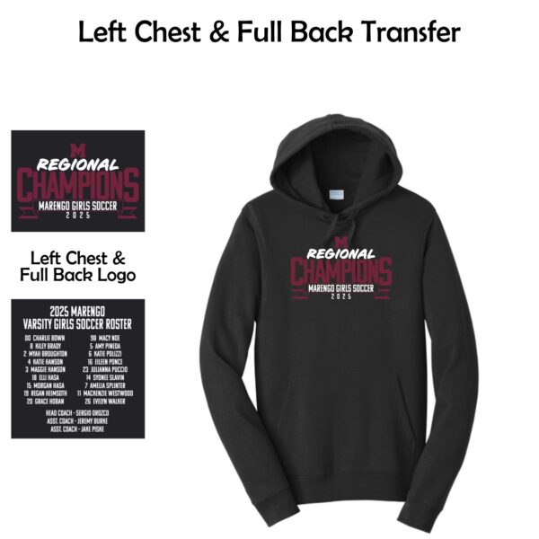 Marengo 001 Girls Soccer Regional Champions Adult Adult Hooded Sweatshirt