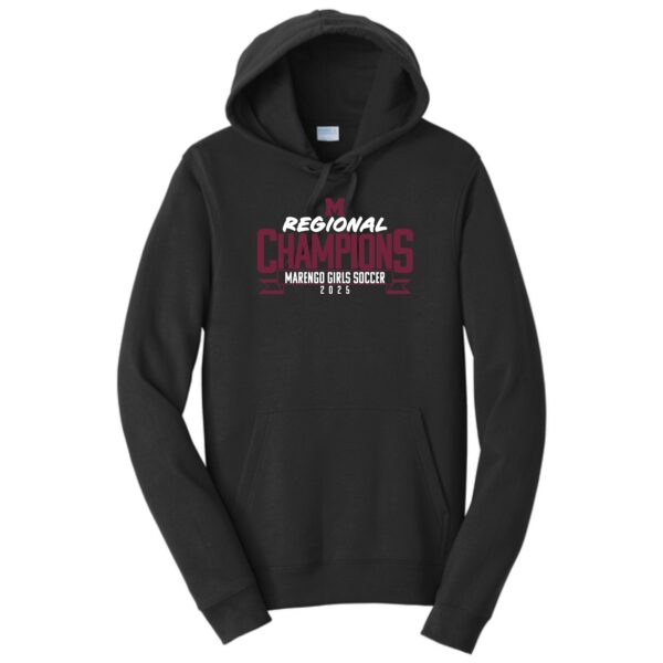 Marengo 001 Girls Soccer Regional Champions Adult Adult Hooded Sweatshirt - Image 2