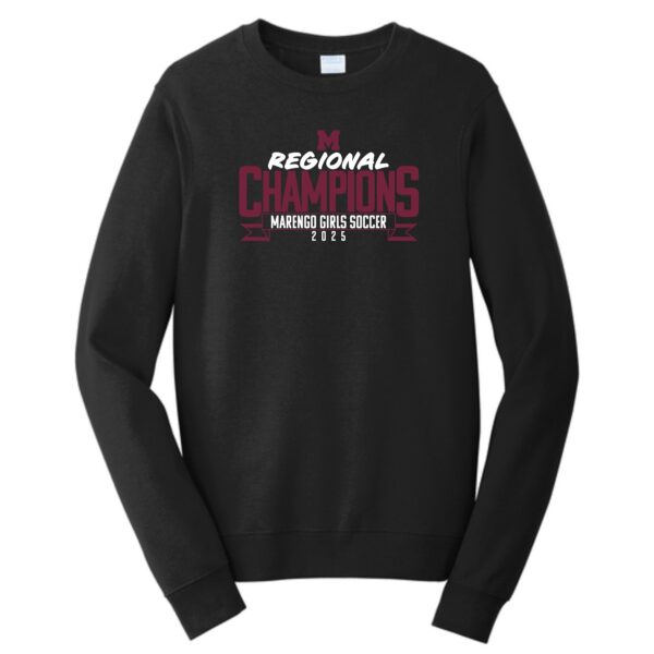 Marengo 001 Girls Soccer Regional Champions Adult Crewneck Sweatshirt - Image 2