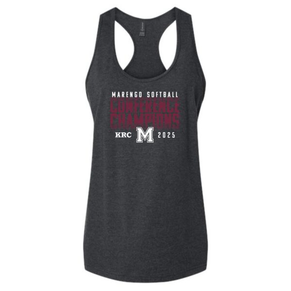Marengo Softball 01 Conference Champions Ladies Racerback Tank Top - Image 3