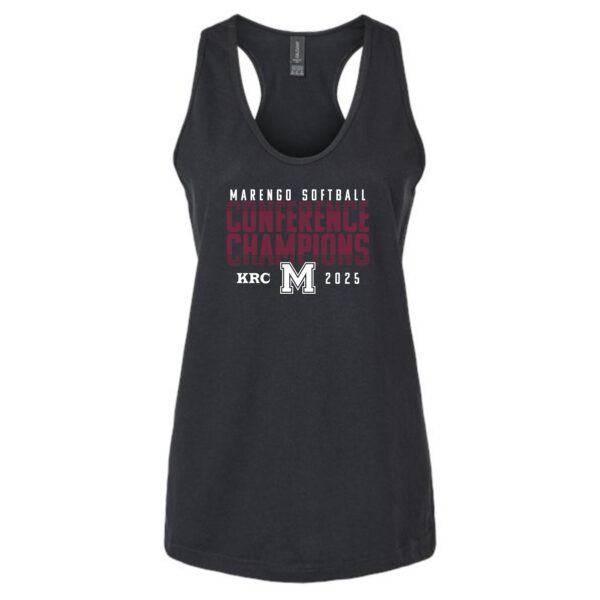 Marengo Softball 01 Conference Champions Ladies Racerback Tank Top - Image 2
