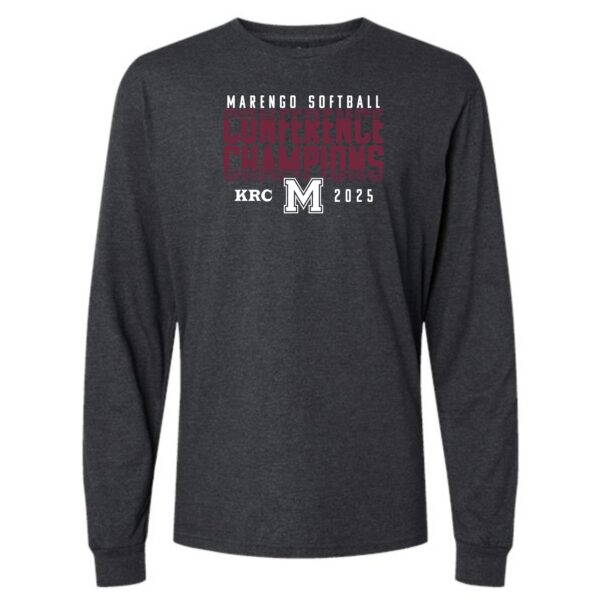 Marengo Softball 01 Conference Champions Adult Long Sleeve T-Shirt - Image 3