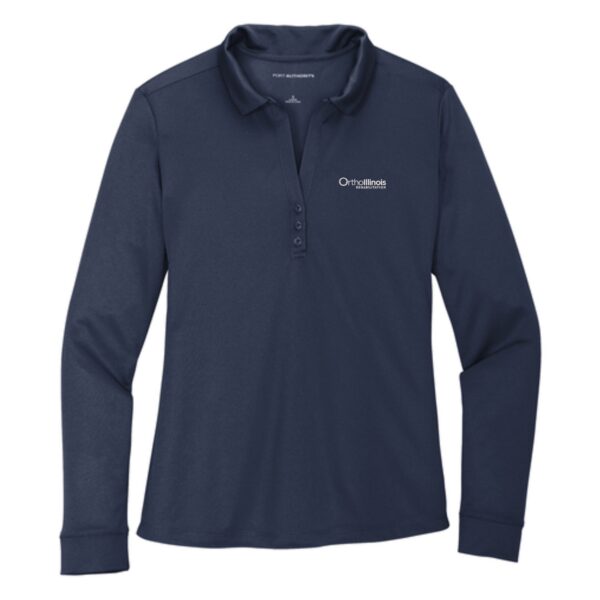 OrthoIllinois Rehabilitation Ladies Performance Long Sleeve Polo - Image 3