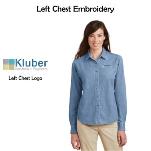 Kluber Architects + Engineers Ladies Long Sleeve Denim Shirt
