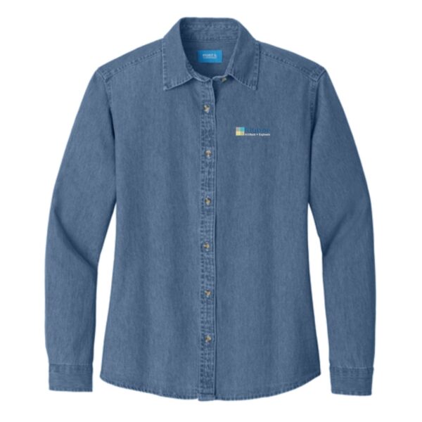 Kluber Architects + Engineers Ladies Long Sleeve Denim Shirt - Image 2