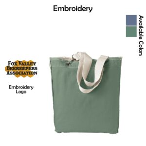 Fox Valley Beekeepers Direct-Dyed Raw-Edge Tote