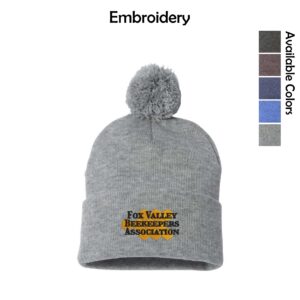 Fox Valley Beekeepers Pom-Pom Cuffed Beanie