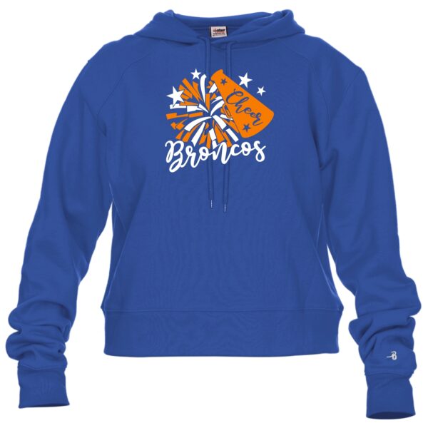 Genoa-Kingston Broncos Cheer Ladies Crop Hood - Image 2