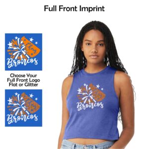 Genoa-Kingston Broncos Cheer Ladies Racerback Crop Tank