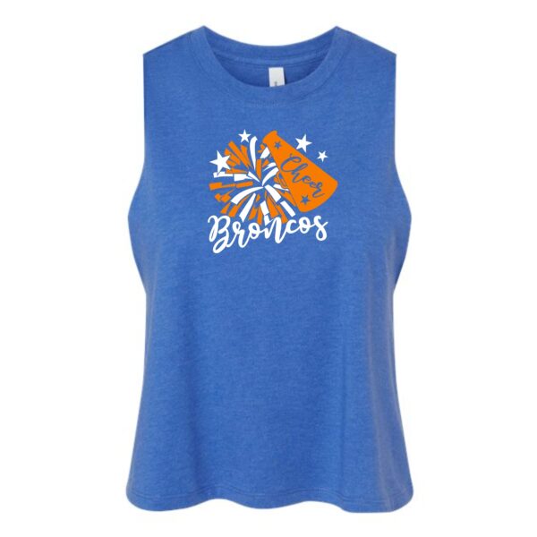 Genoa-Kingston Broncos Cheer Ladies Racerback Crop Tank - Image 2