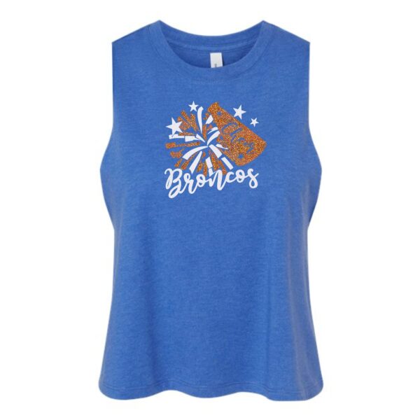Genoa-Kingston Broncos Cheer Ladies Racerback Crop Tank - Image 3