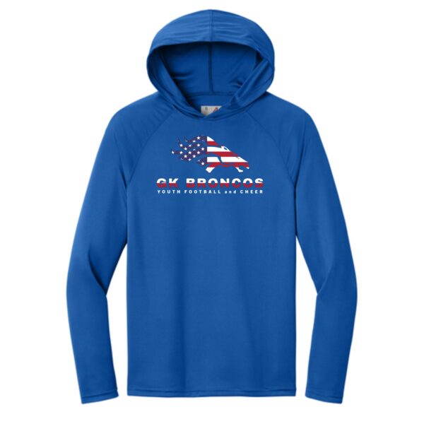 Genoa-Kingston Broncos Adult Performance Long Sleeve Hooded Tee - Image 4