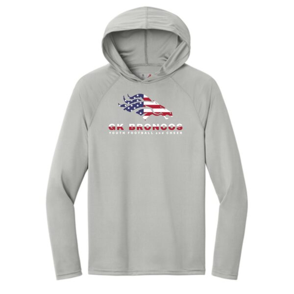 Genoa-Kingston Broncos Adult Performance Long Sleeve Hooded Tee - Image 5