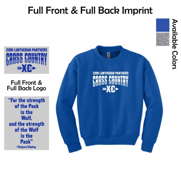 Zion Spiritwear 01 Cross Country Youth Crewneck Sweatshirt