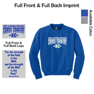 Zion Spiritwear 01 Cross Country Youth Crewneck Sweatshirt