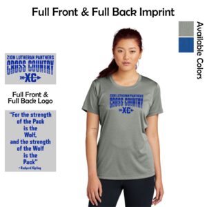 Zion Spiritwear 01 Cross Country Ladies Performance Tee