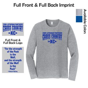 Zion Spiritwear 01 Cross Country Adult Long Sleeve T-Shirt