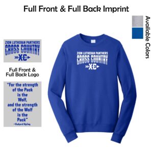 Zion Spiritwear 01 Cross Country Adult Crewneck Sweatshirt
