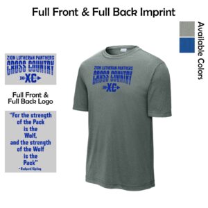 Zion Spiritwear 01 Cross Country Adult & Youth Performance Tee