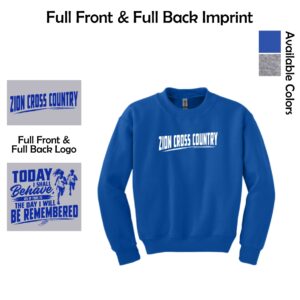 Zion Spiritwear 01 Cross Country Youth Crewneck Sweatshirt