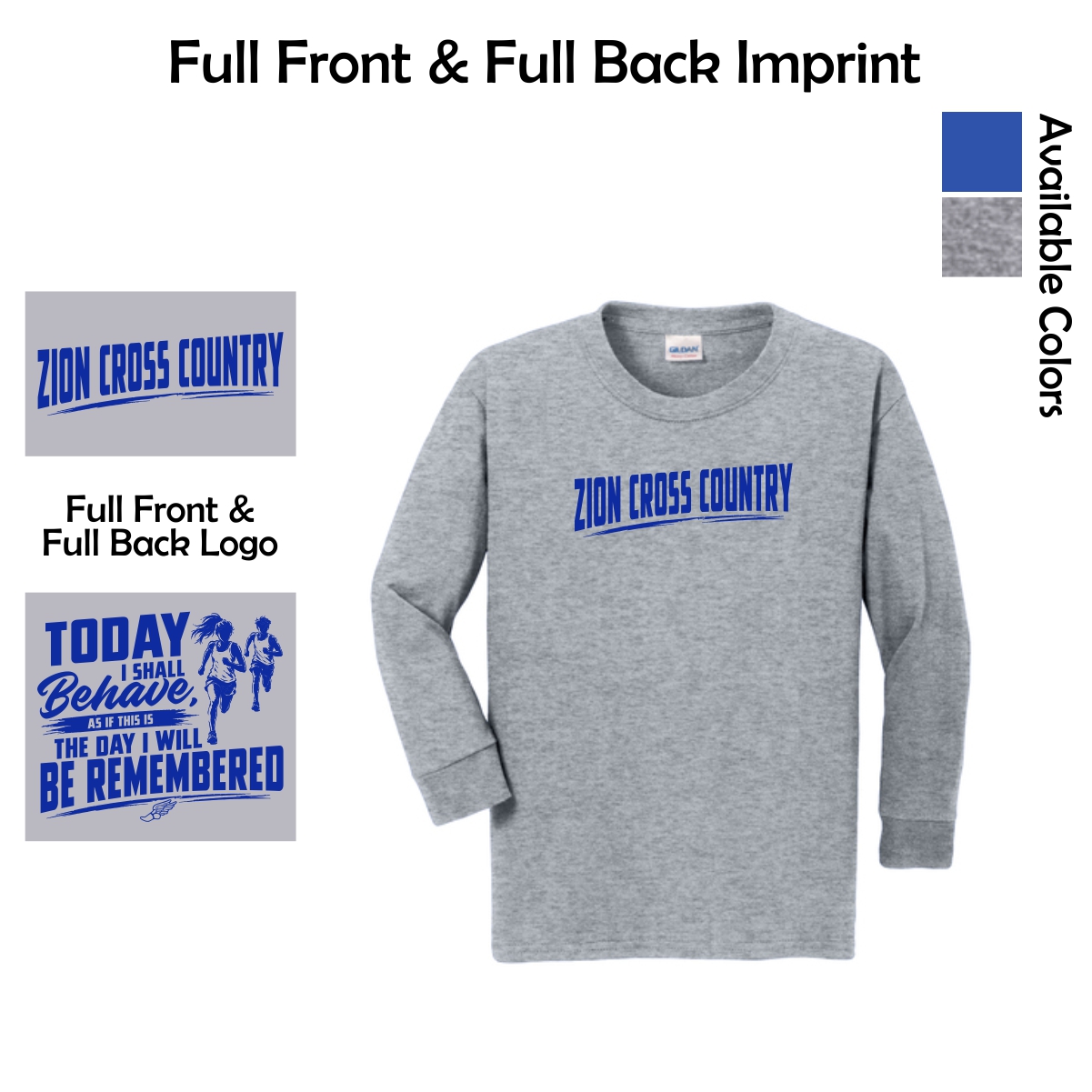 Zion Spiritwear 01 Cross Country Youth Long Sleeve T-Shirt