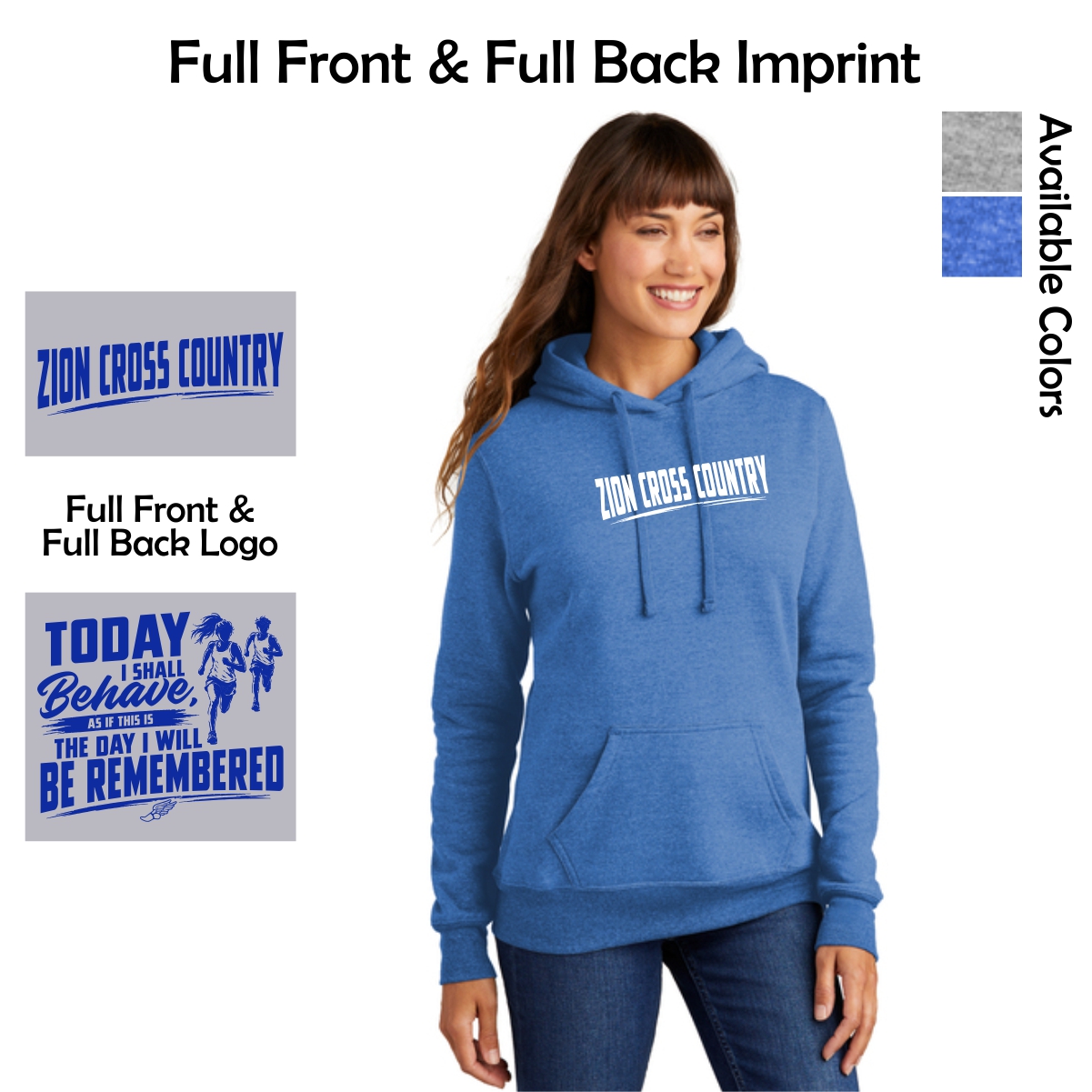 Zion Spiritwear 01 Cross Country Ladies Hooded Sweatshirt