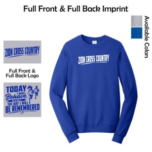 Zion Spiritwear 01 Cross Country Adult Crewneck Sweatshirt