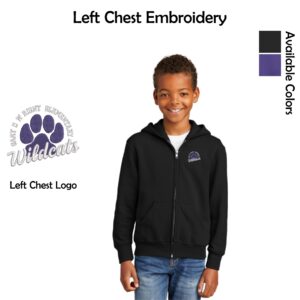 GDW Elementary Youth Fleece Full-Zip Hooded Sweatshirt