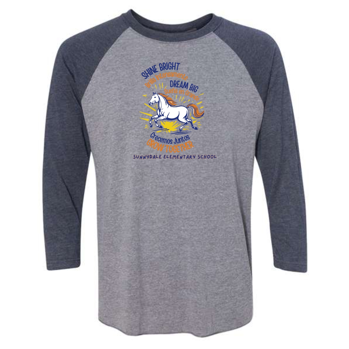 Sunnydale Elementary Staff Three-Quarter Raglan T-Shirt - Image 2