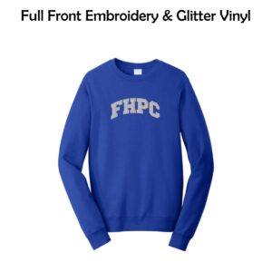 FHPC Crewneck Sweatshirt with Embroidery & Glitter Vinyl