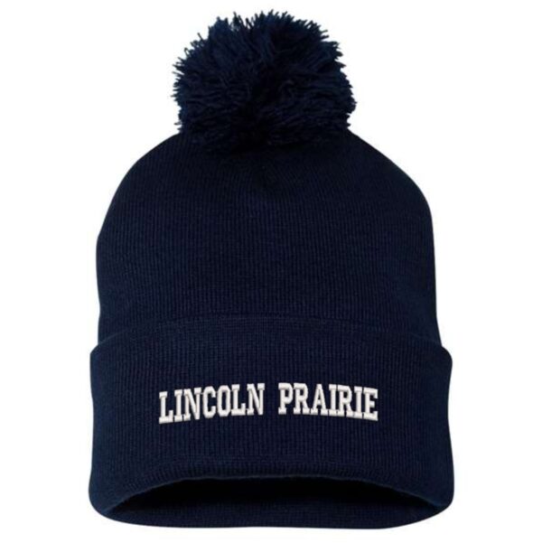 Lincoln Prairie Elementary Pom-Pom Cuffed Beanie - Image 2