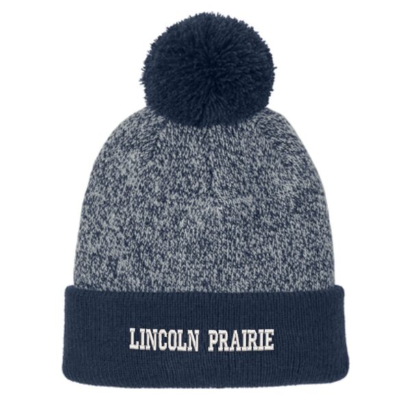 Lincoln Prairie Elementary Halftime Heather Pom Beanie - Image 2