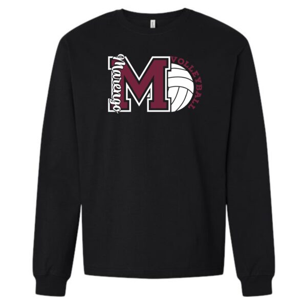 MCHS Volleyball BELLA + CANVAS Heavyweight Long Sleeve Tee - Image 2