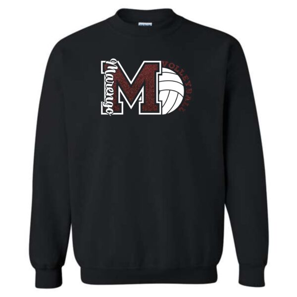 MCHS Volleyball Crewneck Sweatshirt with Glitter - Image 2