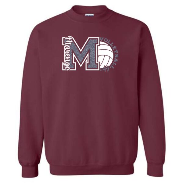 MCHS Volleyball Crewneck Sweatshirt with Glitter - Image 3