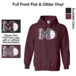 MCHS Volleyball Hooded Sweatshirt with Glitter