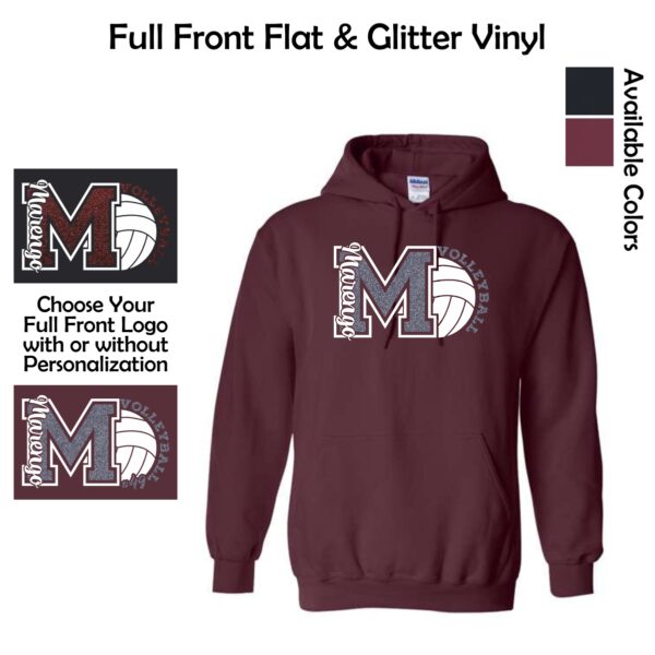 MCHS Volleyball Hooded Sweatshirt with Glitter