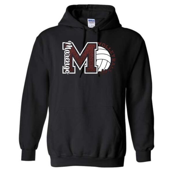 MCHS Volleyball Hooded Sweatshirt with Glitter - Image 2
